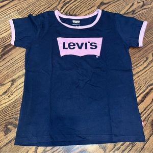 Cotton Levi’s Logo Cotton Girls Tee Size Large Navy/Purple